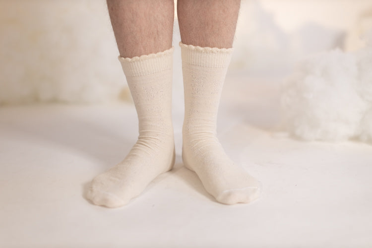 XL Foot - Knockout Bouquet Bamboo Crew - Ivory