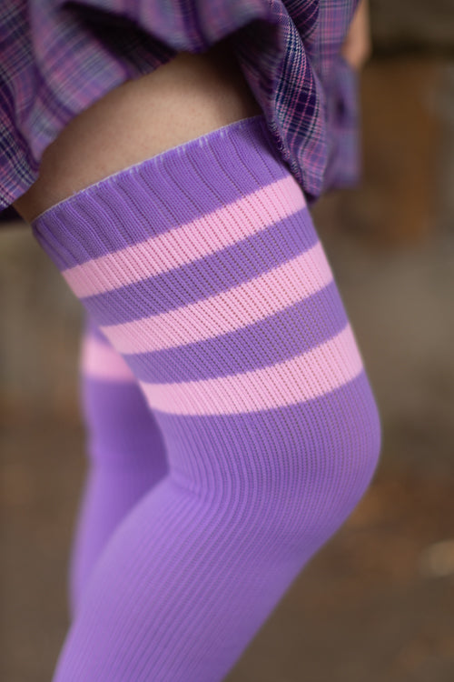 Magical Kawaii Thigh High - Lilac with Cherry Blossom