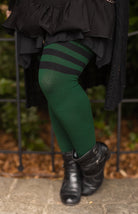 Midnight Garden Thigh High - Moss with Black
