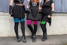 Neon Power Stripe Socks - Black w/Neon Blue - $2 donation to Planned Parenthood