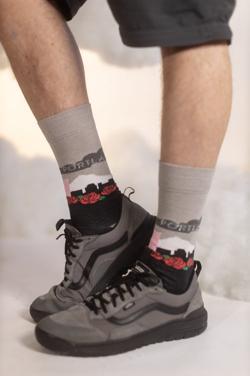 Portland Rose Crew Socks - Large