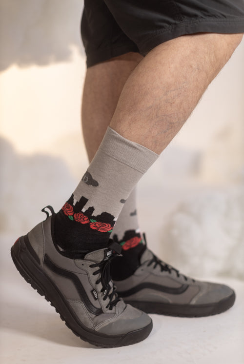 Portland Rose Crew Socks - Medium/Large