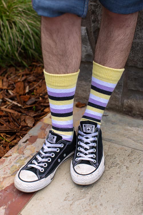 Pride Stripes Cotton Crew Socks - nonbinary