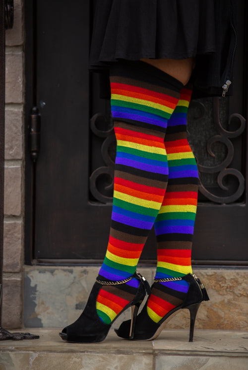 Philly Rainbow Thigh High Socks - $1 Donation to Valley Youth House Philly Pride!