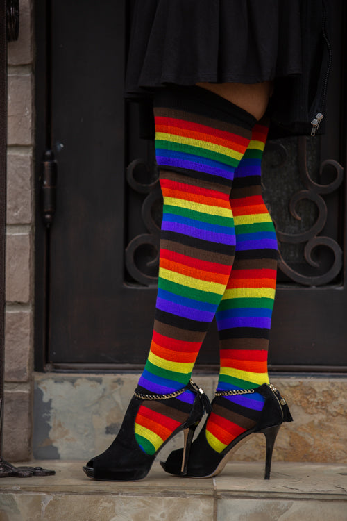 Philly Rainbow Thigh High Socks - $1 Donation to Valley Youth House Philly Pride!