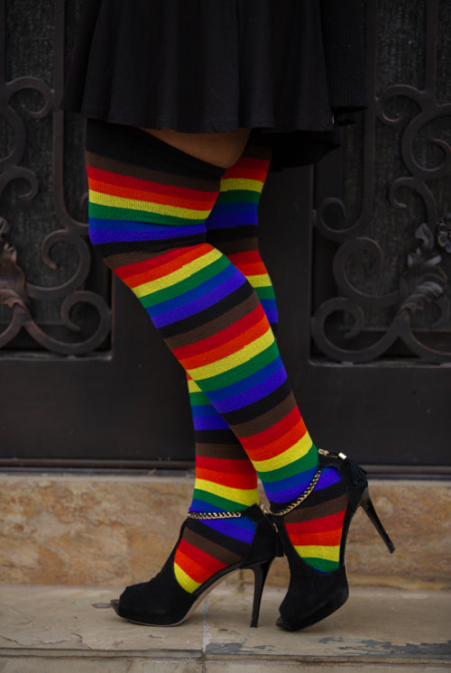 Philly Rainbow Thigh High Socks - $1 Donation to Valley Youth House Philly Pride!