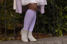 Roll Top Knee Socks - Lilac