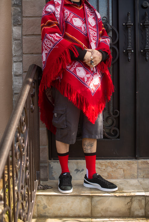 Team Spirit Socks - Red & Black - Lg