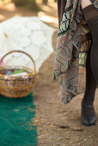 Vertical Lines Thigh High - Browns