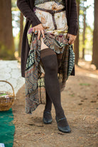 Vertical Lines Thigh High - Browns
