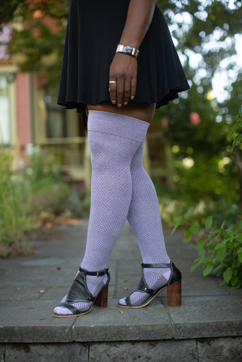 Extraordinary Waffle Thigh High - Lilac