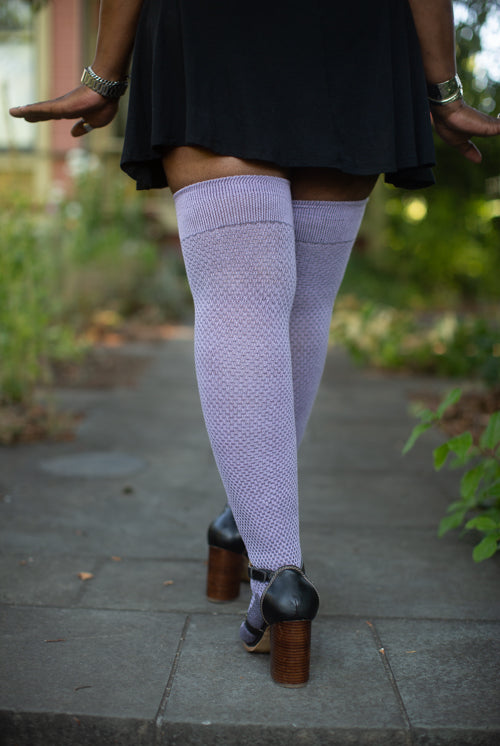 Extraordinary Waffle Thigh High - Lilac