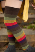 Extraordinary Autumn Stripes Thigh High