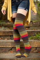 Extraordinary Autumn Stripes Thigh High