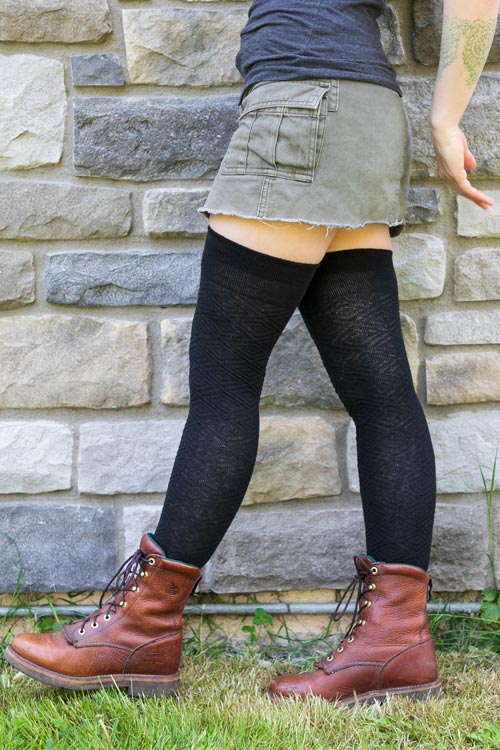 Extraordinary Organic Faceted Thigh High - Onyx