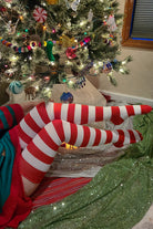 Extraordinarily Longer Candy Cane Stripe Socks