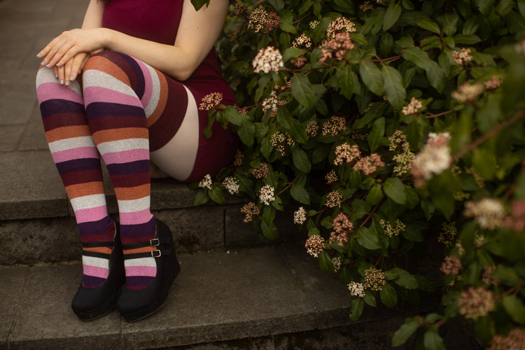 Extraordinary Pride Thigh High Socks - Lesbian - $1 donation to PDX ASC