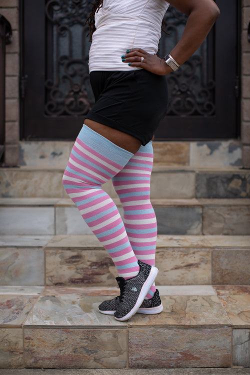 Longer Pride Stripes Extraordinary Tube Socks - Trans