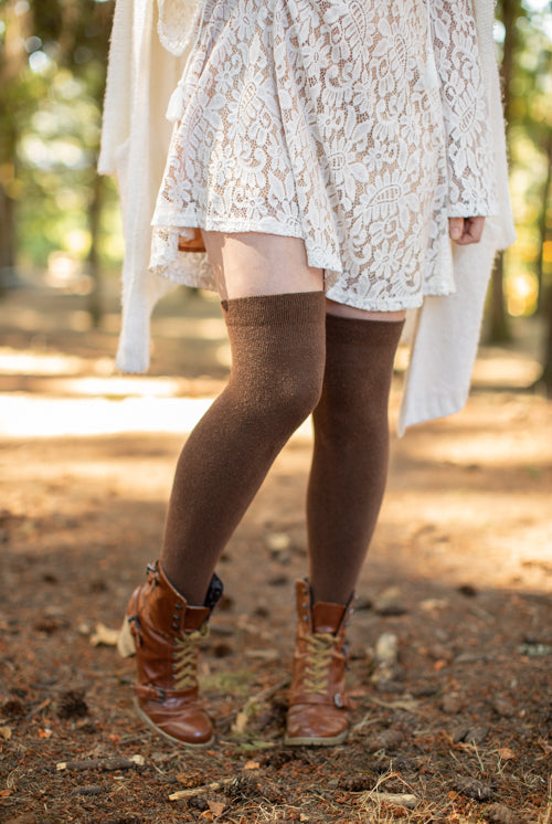 Extraordinary Thigh High Socks - Dark Brown