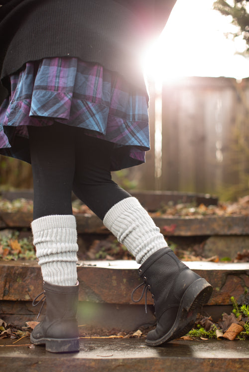 Cozy Slouch Socks - Silver Grey