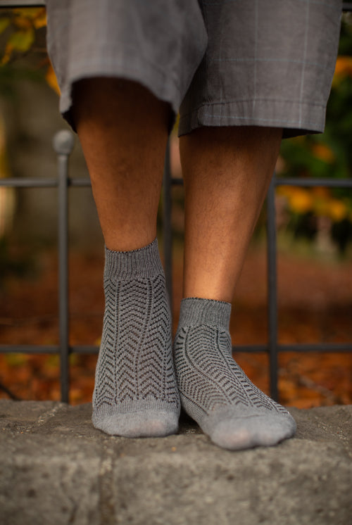 Chevron Anklet - Extra Large - Charcoal/Black