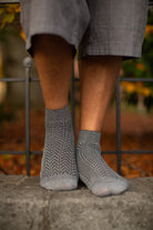 Chevron Anklet - Extra Large - Charcoal/Black