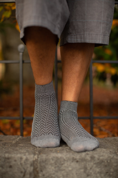 Chevron Anklet - Extra Large - Charcoal/Black