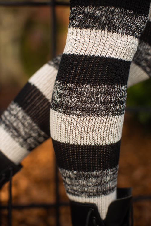 Cookies and Cream Thigh High Socks - Large