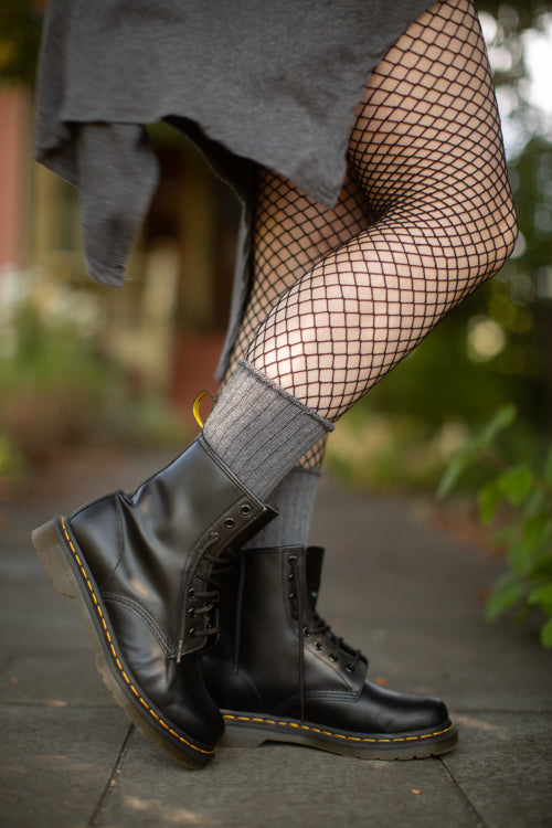 Classic Ribbed Bootsocks - charcoal