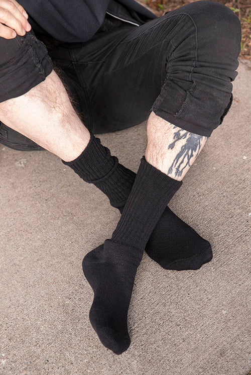 Classic Ribbed Bootsock - Black