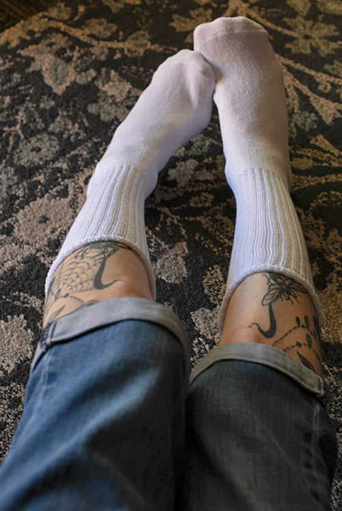 Classic Ribbed Bootsock - White