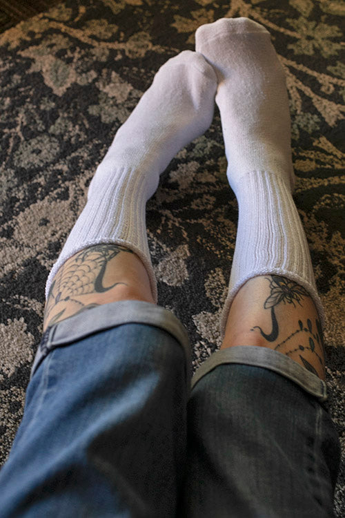 Classic Ribbed Bootsock - White