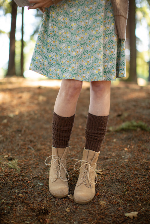 Cotton Slouch Socks - Dark Brown