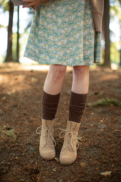Cotton Slouch Socks - Dark Brown