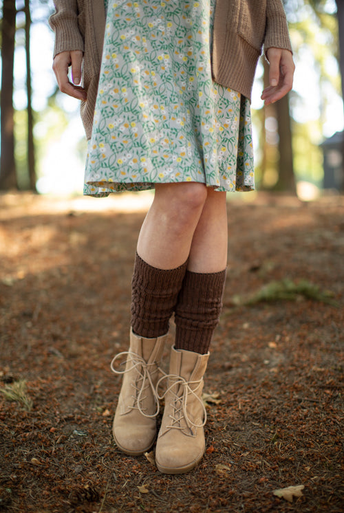 Cotton Slouch Socks - Dark Brown