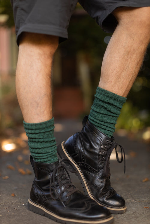Cotton Slouch Socks - hunter