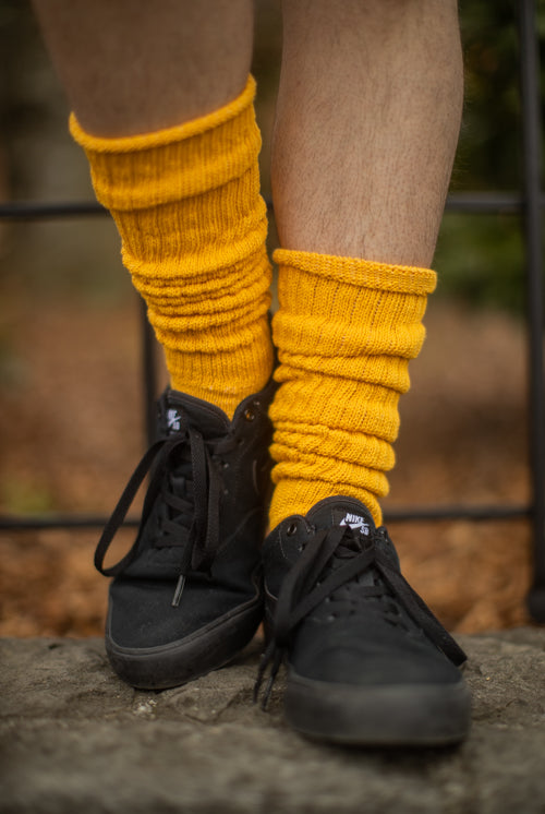 Cotton Slouch Socks - Gold