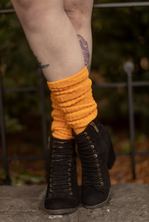 Cotton Slouch Socks - orange