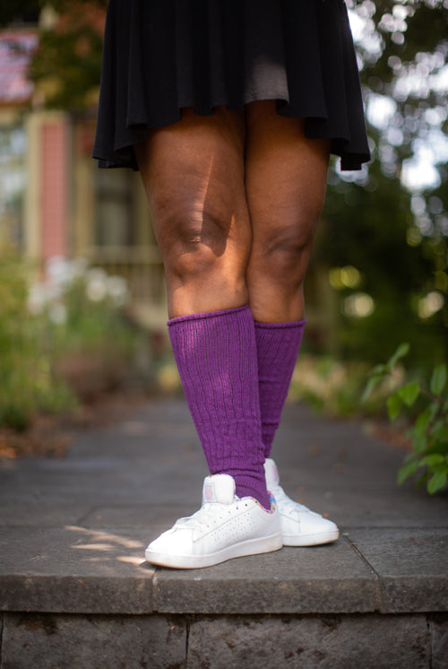 Cotton Slouch Socks - Purple