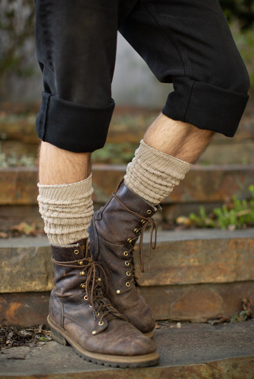 Cotton Slouch Socks - Sand