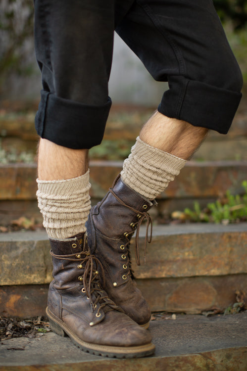 Cotton Slouch Socks - Sand