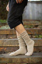 Cotton Slouch Socks - Sand
