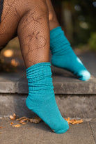Cotton Slouch Socks - Teal
