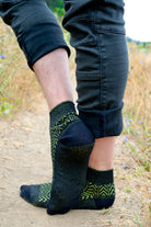 Chevron Anklet - Large - Black/Lime