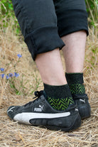 Chevron Anklet - Large - Black/Lime