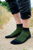 Chevron Anklet - Large - Black/Lime