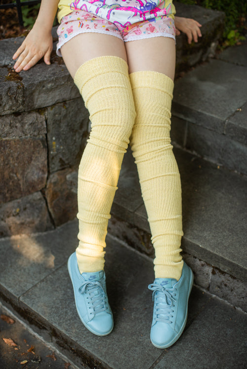 Long Cuffable Scrunchable Socks - Daffodil
