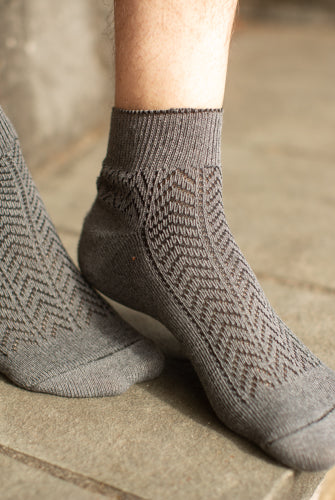 Chevron Anklet - Large - Charcoal/Black