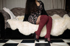 Long Cuffable Scrunchable Leg Warmers - Dark Red