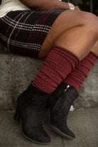 Longer Thicker Slouch Socks - Dk. Red